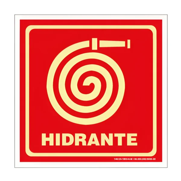 PLACA FOTOLUMINESCENTE HIDRANTE