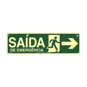 PLACA FOTOLUMINESCENTE SAÍDA DE EMERGÊNCIA SETA D