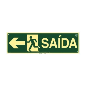 PLACA FOTOLUMINESCENTE SAÍDA SETA E