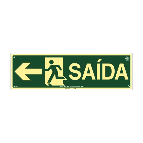 PLACA FOTOLUMINESCENTE SAÍDA SETA E