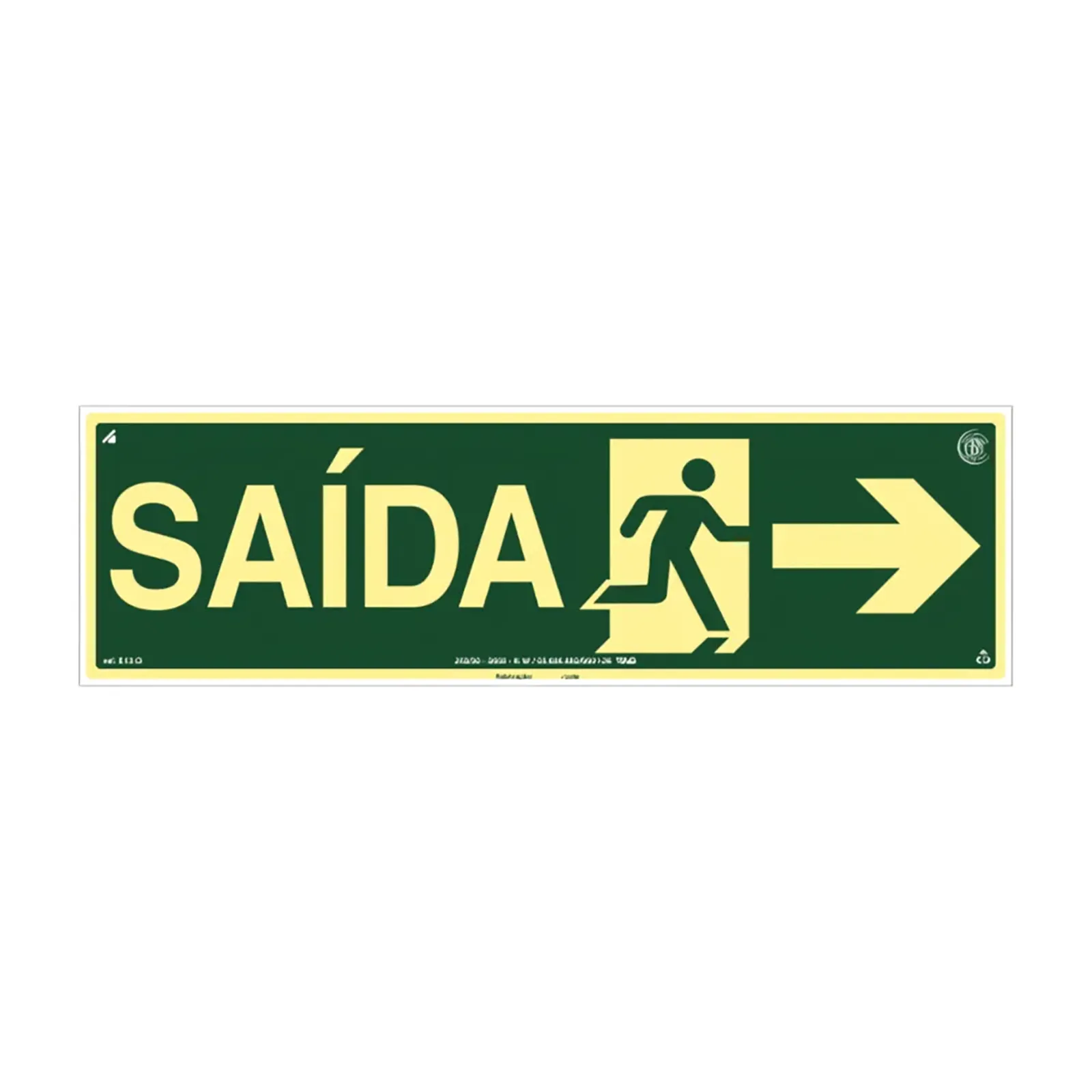 PLACA FOTOLUMINESCENTE SAÍDA SETA D