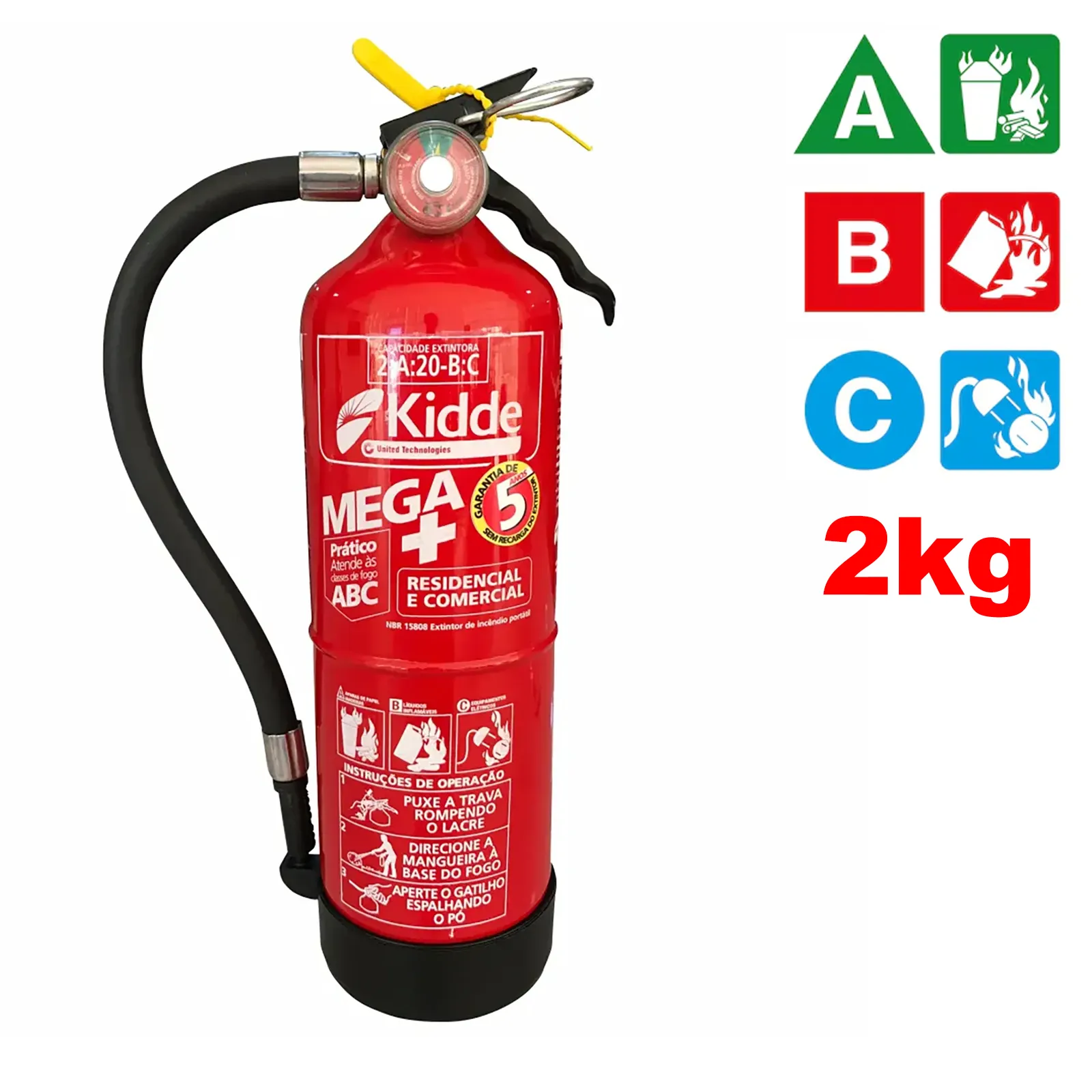 EXTINTOR PQS 2KG ABC - 2A20BC