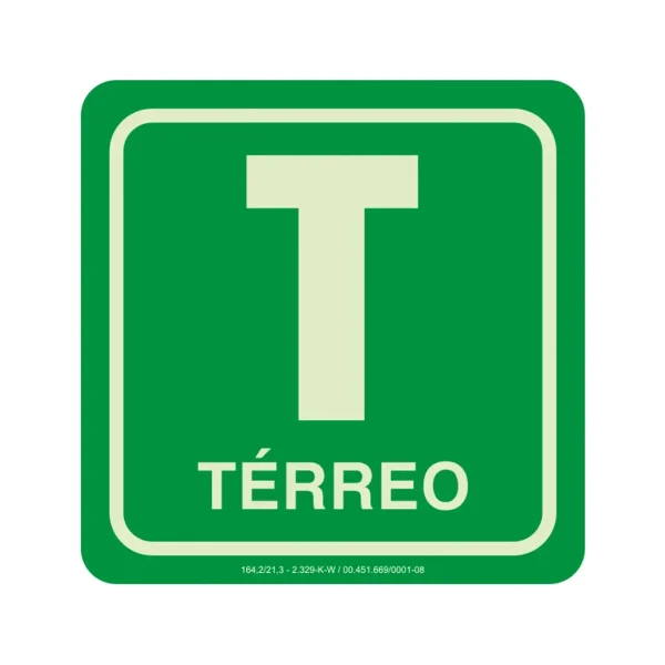 PLACA FOTOLUMINESCENTE TÉRREO
