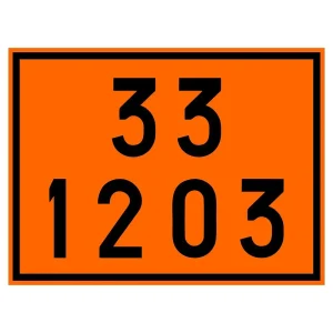 PLACA NUMEROLOGIA ONU 33 1203