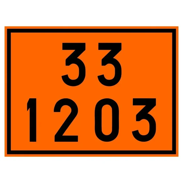 PLACA NUMEROLOGIA ONU 33 1203