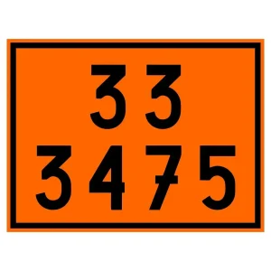 PLACA NUMEROLOGIA ONU 33 3475
