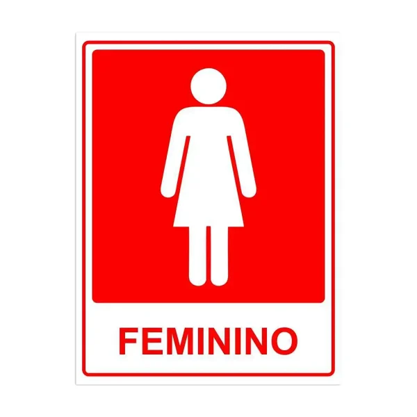 PLACA SINALIZAÇÃO PARA BANHEIRO FEMININO