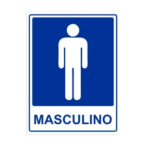 PLACA SINALIZAÇÃO PARA BANHEIRO MASCULINO