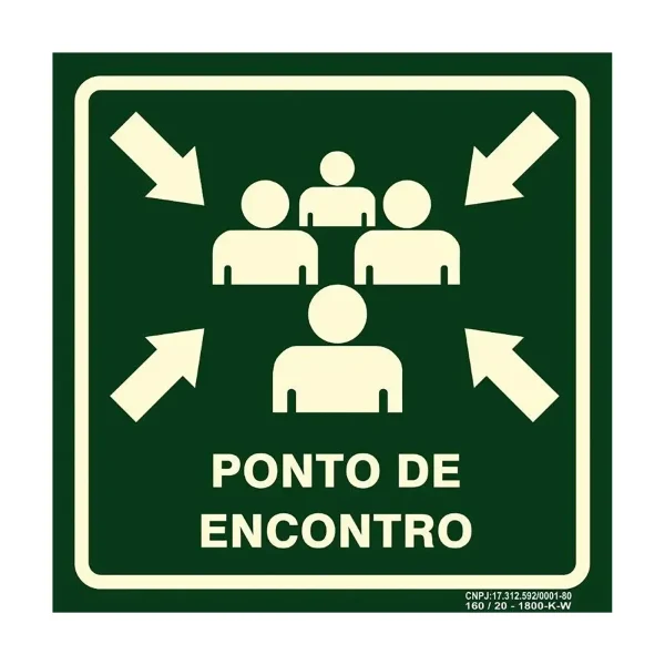 PLACA FOTOLUMINESCENTE PONTO DE ENCONTRO
