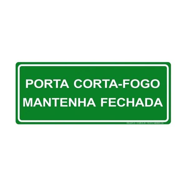 PLACA FOTOLUMINESCENTE PORTA CORTA-FOGO