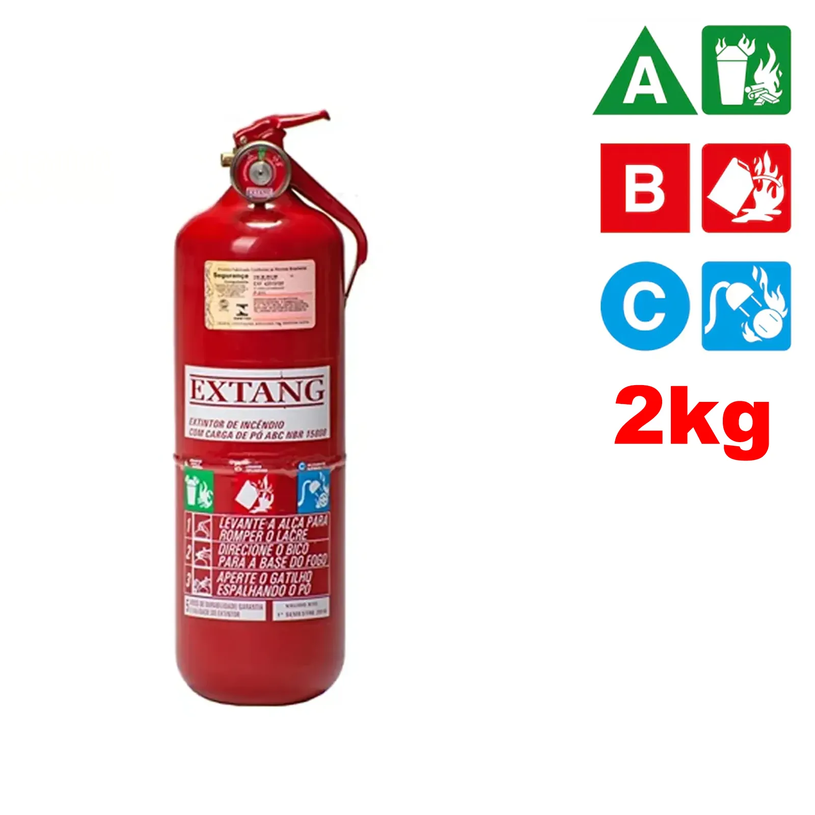 EXTINTOR PQS 2KG ABC - VALIDADE 5 ANOS