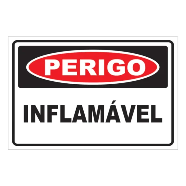 PLACA FOTOLUMINESCENTE PERIGO INFLAMÁVEL