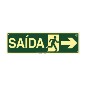 PLACA FOTOLUMINESCENTE SAÍDA DE EMERGÊNCIA SETA D