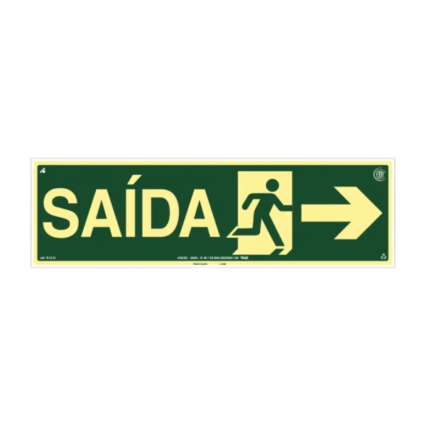 PLACA FOTOLUMINESCENTE SAÍDA SETA D